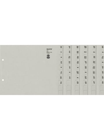 Leitz Registerserie A4 1/2 Höhe Tauenpapier A-Z 75 Abläufe grau