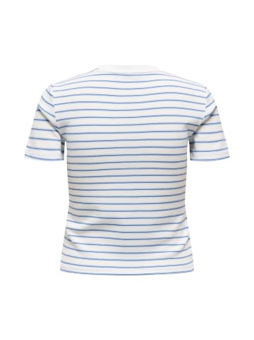 ONLY T-Shirt 1er Pack in Weiß/Blau