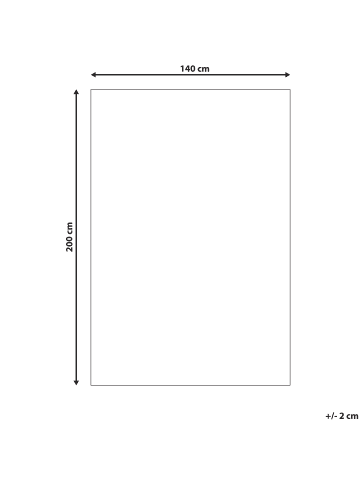 Beliani Kurzflor KATTAKKADA in Beige/Braun - (W) 140 x (H) 1 x (L) 200 cm