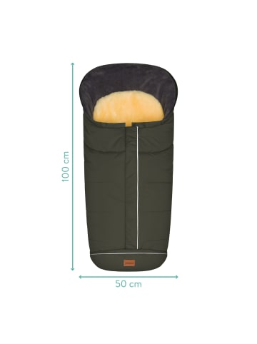 fillikid Echtfell-Winterfußsack Nanga Exklusiv in Olive