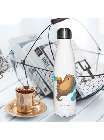 Mr. & Mrs. Panda Thermos Otter Schwimmbad Pommes ohne Spruch in Weiß