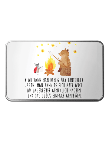 Mr. & Mrs. Panda behälter Bär & Marienkäfer Lagerfeuer mit Spruch in Weiß