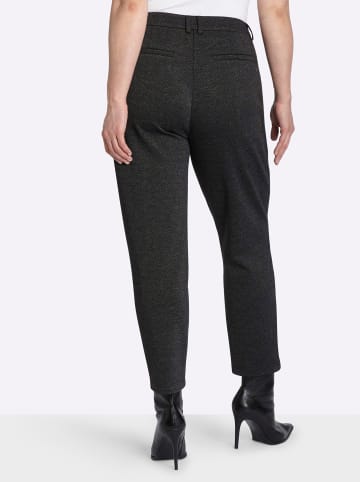 sheego Hose in schwarz-ecru-gemustert