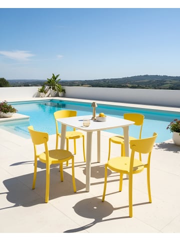 Beliani 4er-Set Esszimmerstuhl VIESTE in Gelb