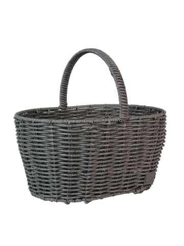 Einkaufskorb Rattan-Optik Henkelkorb in Grau
