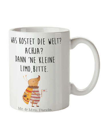 Mr. & Mrs. Panda Kaffeebecher Nachtfalter Fähnchen mit Spruch in Weiß