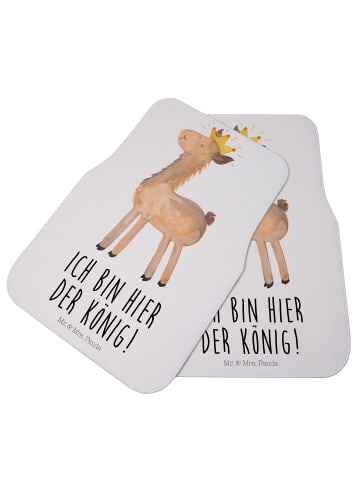 Mr. & Mrs. Panda Kfz Fußmatte Lama König mit Spruch in Weiß