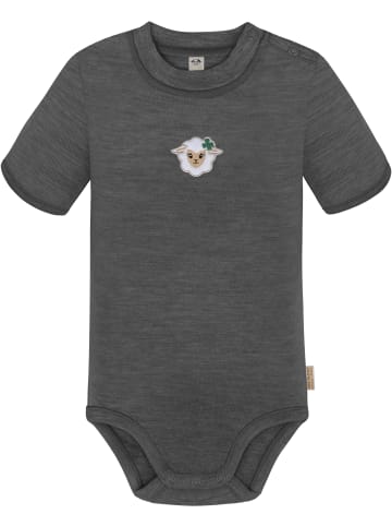 Normani Outdoor Sports Baby Merino Kurzarmbody „Tihoi" und Hose „Tutira" in Anthrazit