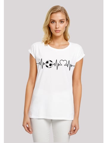 F4NT4STIC Extended Shoulder T-Shirt Herzschlag Fußball in weiß