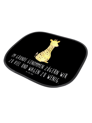 Mr. & Mrs. Panda Auto Sonnenblende Giraffe Zufrieden mit Spruch in Schwarz