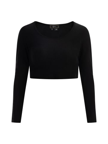 faina Cropped Jersey-Top in Schwarz