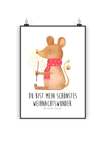 Mr. & Mrs. Panda Bild Maus Weihnachten mit Spruch in Weiß