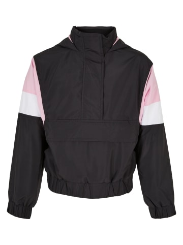 Urban Classics Urban Classics Damen Girls Light 3-Tone Pull Over Jacket in black/girlypink/white
