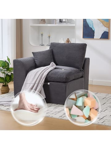 ABRIHOME Einzelsitzsofa Stoffsofa mit Kissen in Grau