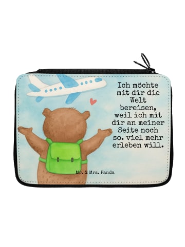 Mr. & Mrs. Panda Mäppchen Bär Flugzeug Design mit Spruch in Weiß