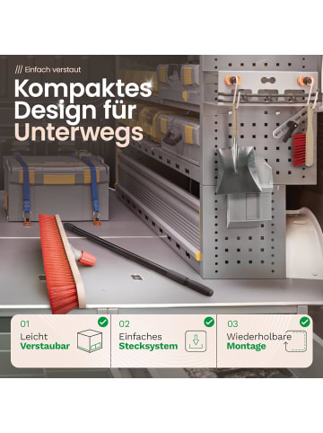 Novaliv Straßenbesen 80 cm I Besen mit Stiel ausziehbar I Elaston rot I Grob I in Rot