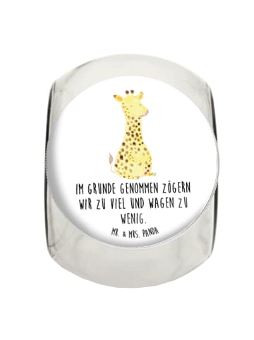 Mr. & Mrs. Panda Bonbonglas Giraffe Zufrieden mit Spruch in Weiß