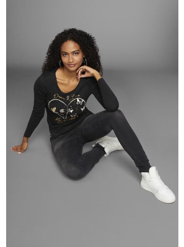 Kangaroos Langarmshirt in schwarz