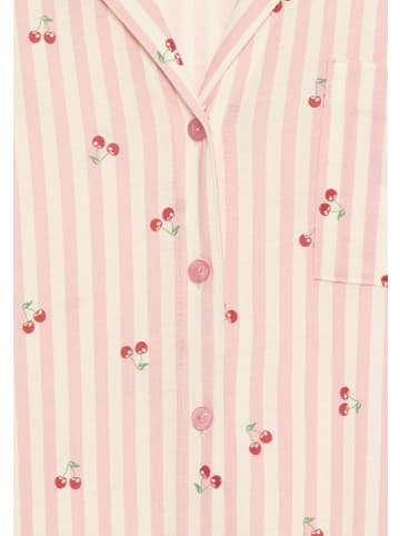 Vivance Active Pyjamaoberteil in rosa gestreift