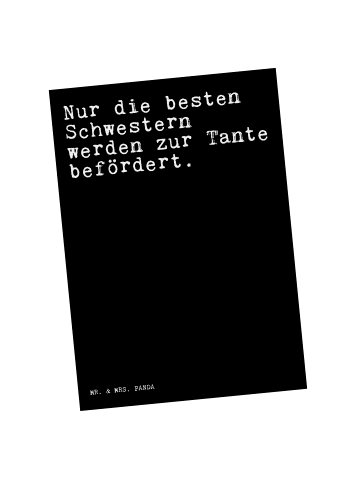 Mr. & Mrs. Panda Postkarte Nur die besten Schwestern... mit Spruch in Schwarz