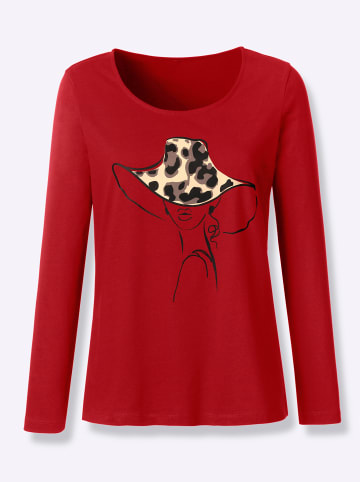 Sieh an! Langarmshirt in kirsche