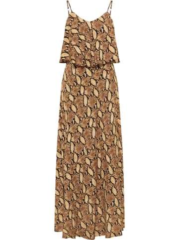 faina Maxikleid Mit Schlangen-Print in Beige Schlange