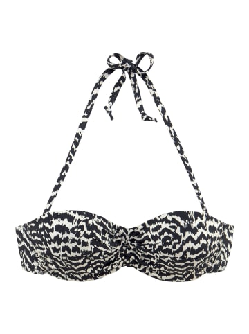 LASCANA Bügel-Bandeau-Bikini-Top in schwarz-creme