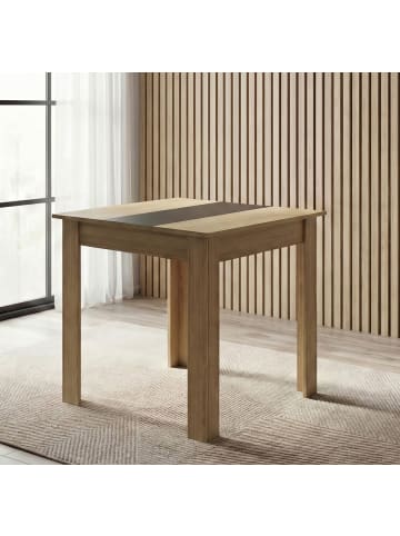 VCM  Esstisch Küchentisch B. 80 x T. 80 cm Disalo in Honig-Eiche / Anthrazit