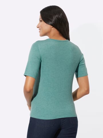 Sieh an! Kurzarmpullover in salbei-meliert