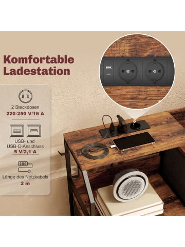 HOMCOM Kommode in Rustikal-Braun & Schwarz 130,5L x 30B x 88H cm