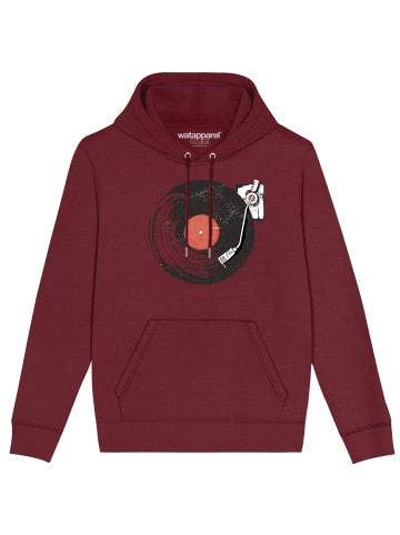 wat? Apparel Sweatshirt Schallplatte in Weinrot