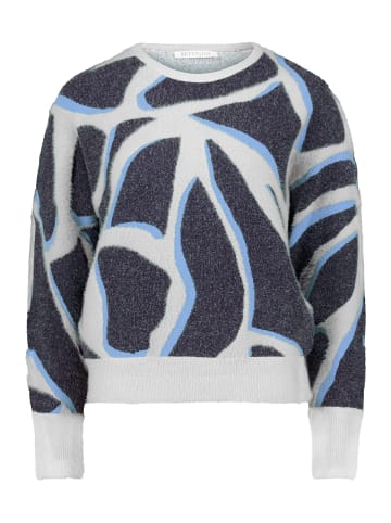 BETTY & CO Strickpullover mit Muster in Grau/Weiß