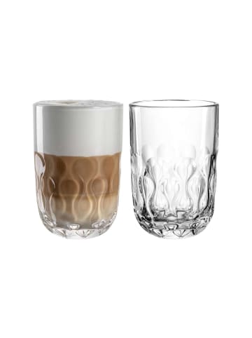 LEONARDO 2er Set Latte Macchiato Gläser (2) Gocce 390 ml transparent in transparent