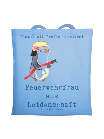 Mr. & Mrs. Panda Tasche Feuerwehrfrau Leidenschaft mit Spruch in Sky Blue