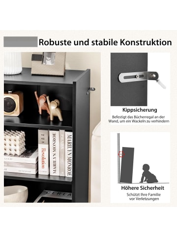 COSTWAY Bücherregal in Schwarz