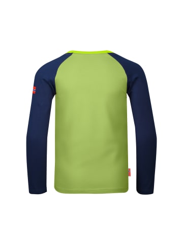 Trollkids Longsleeve "Preikestolen" in Kiwigrün/Mystikblau