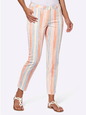 WITT WEIDEN Hose in ecru-papaya-gestreift