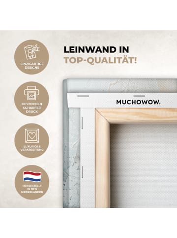 MuchoWow Leinwand bilder Abstrakte Kunst gold blau (BxH)