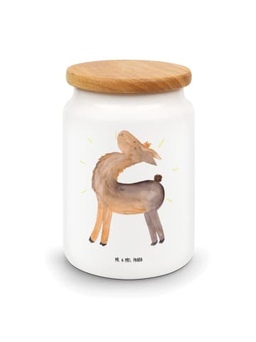 Mr. & Mrs. Panda Kaffeedose Lama Stolz ohne Spruch in Weiß