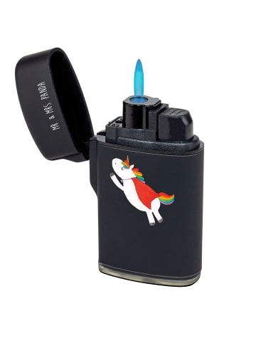 Mr. & Mrs. Panda Feuerzeug Einhorn Geburtstag mit Spruch in Schwarz