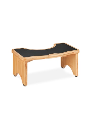 relaxdays Toilettenhocker in Natur/ Schwarz - (B)44,5 x (H)18,5 x (T)26 cm