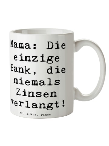 Mr. & Mrs. Panda Tasse Mutter Bank mit Spruch in Weiß