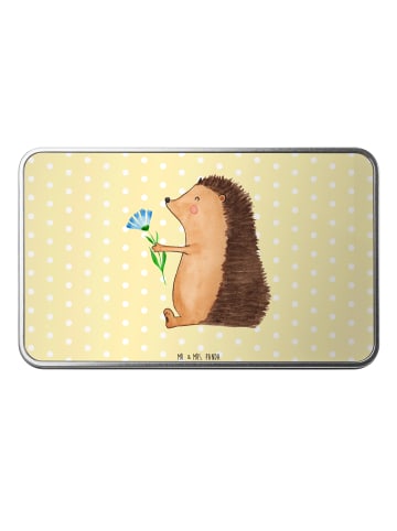 Mr. & Mrs. Panda Geschenkbox Igel Blumen ohne Spruch in Gelb Pastell