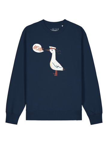 wat? Apparel Sweatshirt Moin Seagull in Dunkelblau