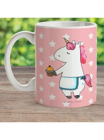 Mr. & Mrs. Panda Haferl Einhorn Muffin ohne Spruch in Rot Pastell