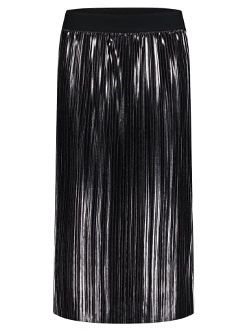 CARTOON Plisseerock wadenlang in Black/Silver