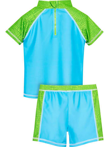 Playshoes UV-Schutz Bade-Set Dino in Blau/Grün