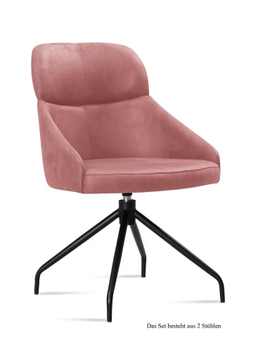 58 aufm Kessel ESSZIMMERSTUHL drehbar (2er-Set) Dorian 52x82x63 Schwarz/Marsala