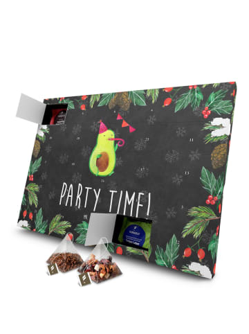 Mr. & Mrs. Panda Tee Adventskalender Avocado Party Zeit mit Spruch in Kreidetafel