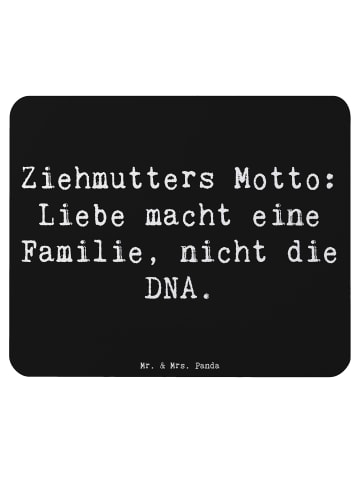 Mr. & Mrs. Panda Mauspad Ziehmutter Liebe mit Spruch in Schwarz